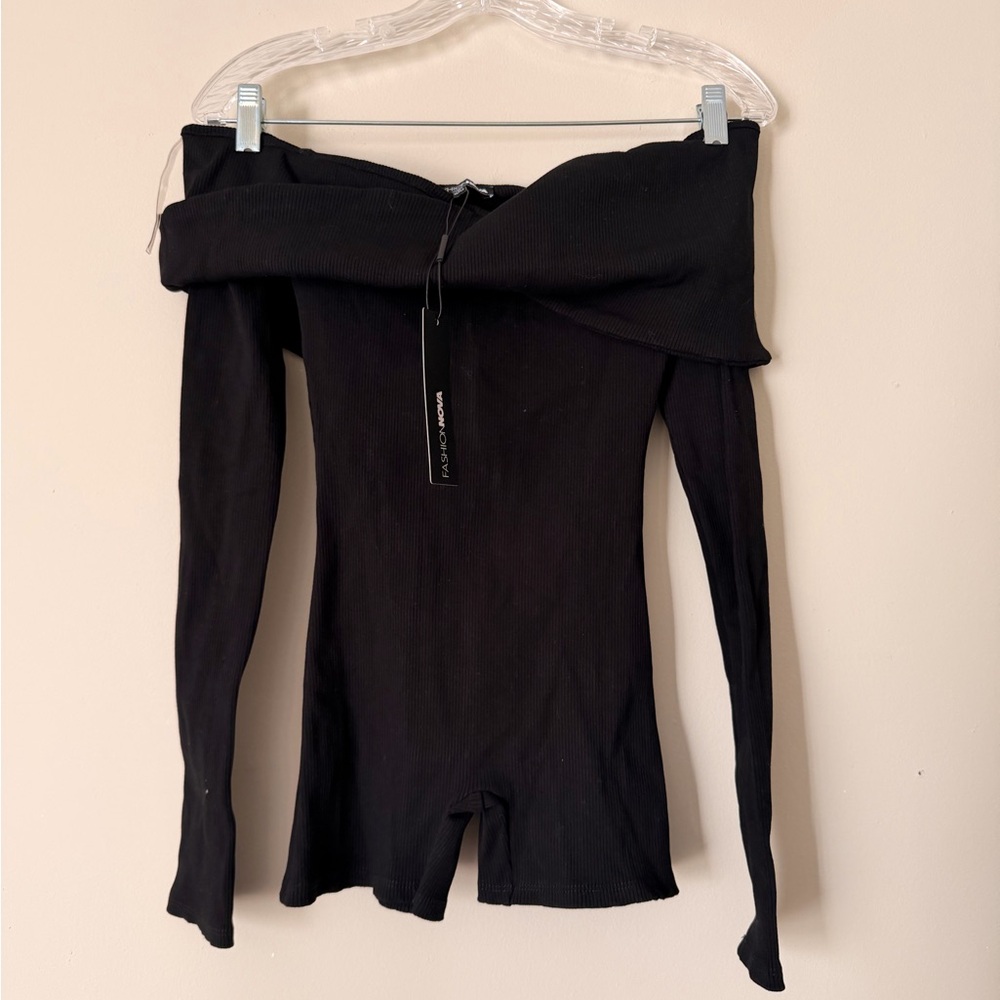Fashion Nova Black “Nadia Snatched” Romper